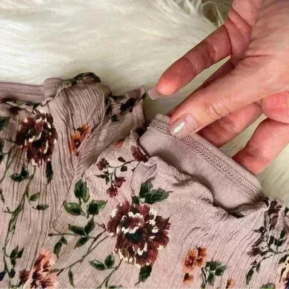 Full Tilt Purple Floral Keyhole Romper Small - Picture 7 of 8